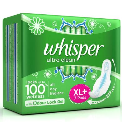 Whisper Ultra Clean Wings Sanitary Pads for Women, XL Plus 7