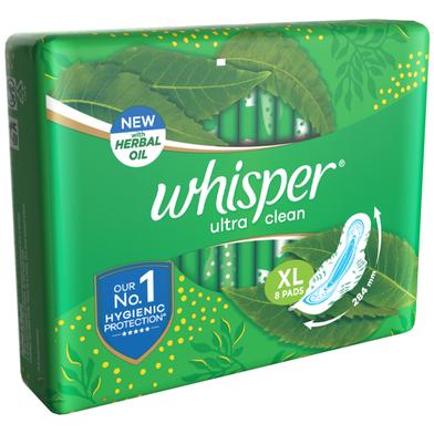 Whisper Ultra Clean Wings Sanitary Pads for Women, XL 8 Napkins - WH0183 :  Whisper 