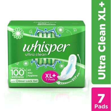 Whisper Ultra Clean Wings Sanitary Pads for Women, XL Plus 7 Napkins image