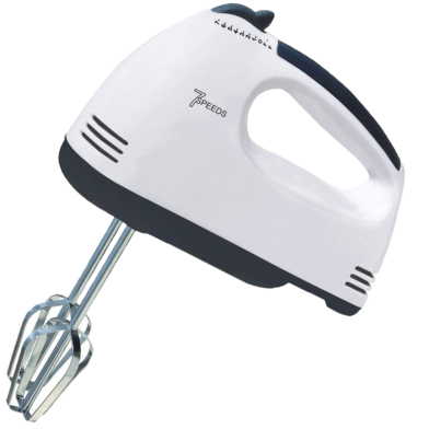 White 7-Speed Egg Bitter - 220V to 120V Switch: Efficient Electric Egg Beater with Adjustable Speeds image