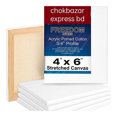 White Blank 4/6 inch Canvas Heavy Weight Gesso Acid Free Bulk -1 Pcs image