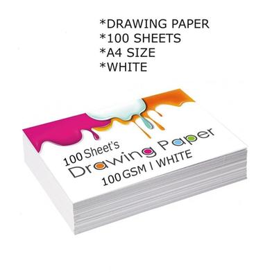 White Drawing Paper For Sketch- 100 Sheets image