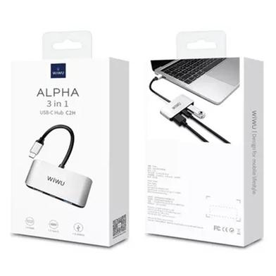 Wiwu Alpha C2H 3 in 1 USB Type-C HDMI Hub- Grey image