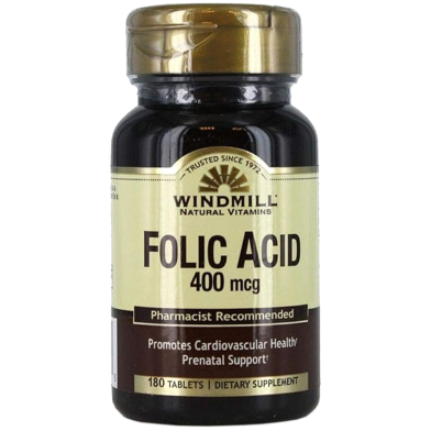 Windmill Folic Acid 400mcg 180 Tablets image