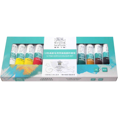 Winsor and Newton Acrylic Colour 12 Shades, 10 ml image
