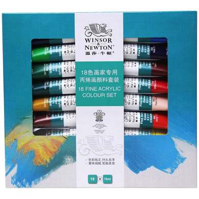 Winsor and Newton Acrylic Colour 18 Shades, 10 ml image