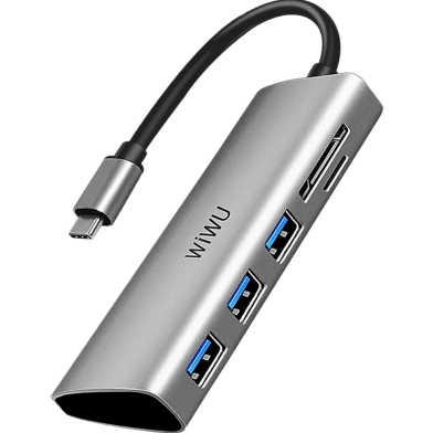 Wiwu Alpha 532ST 5 in 1 Multi Ports USB Type C Hub- Gray image