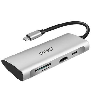 Wiwu Alpha 731HP 7 in 1 USB 3.0 Type C Hub- Gray image