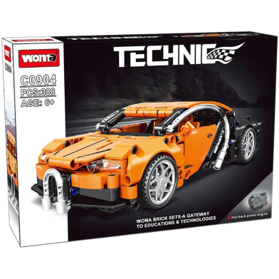 Woma Toys Speed Racing Car Pull Back Vehicle Stem Building Blocks Bricks World Famous Car image