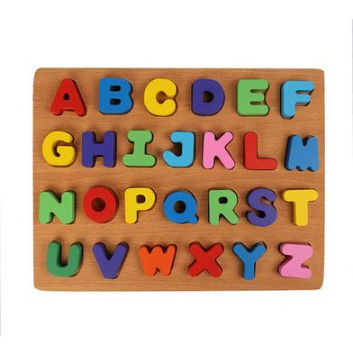Wooden Alphabet Puzzle Board (Capital Letters) image