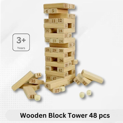 Wooden Blocks Tower 48 pcs image