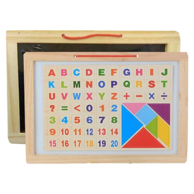 Wooden Magnetic White Board And Black Slate image