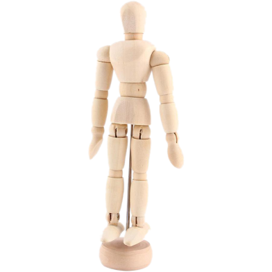 Wooden Man Model Artist Movable Limbs Doll 5.5 Inch image