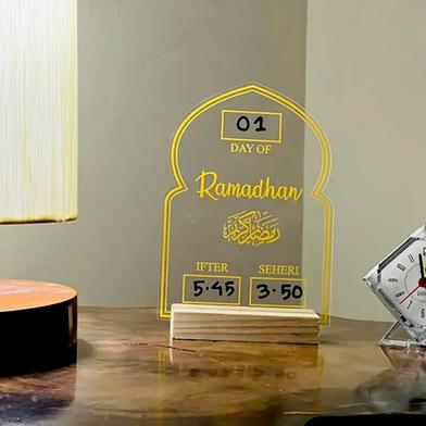 Wooden Ramadan Calendar Reusable Board Base Table Ornament Mubarak Eid Advent Day Countdown Gift with Pen image