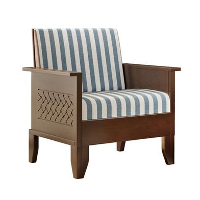 Wooden Single Sofa - SSC-345-3-1-00 (Classic) (Blue Rivers)) image