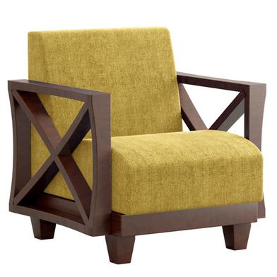 Regal Wooden Single Sofa - Venice - SSC-343-3-1-20 ( Fabric - SF-2120) | image