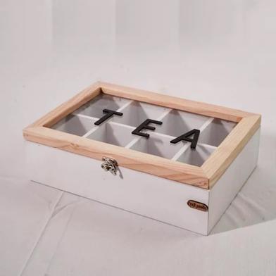 Wooden tea box with transparent lid image