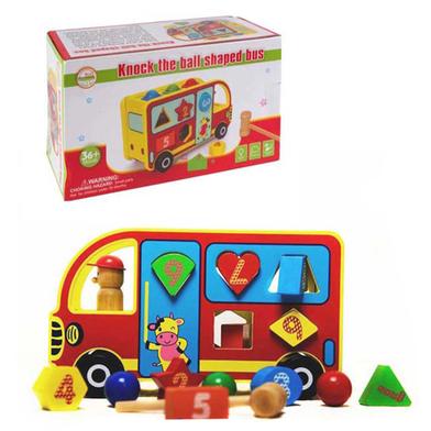 Multi-Functional Wooden Bus: Learn Numbers, Colors And Math for Kids image