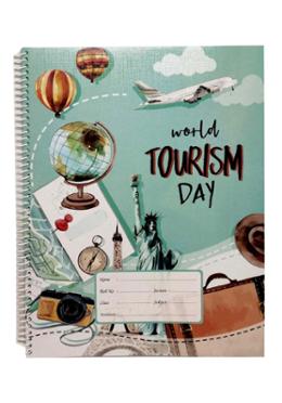 World Tourism Design Floral Spiral Khata (White) - 120 Pages(Any Design) image