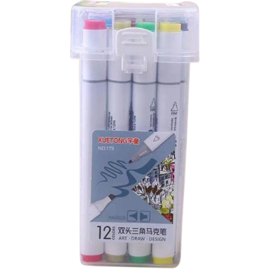 XUETONG Alco. Dual Tip Art Marker -12 Colors image