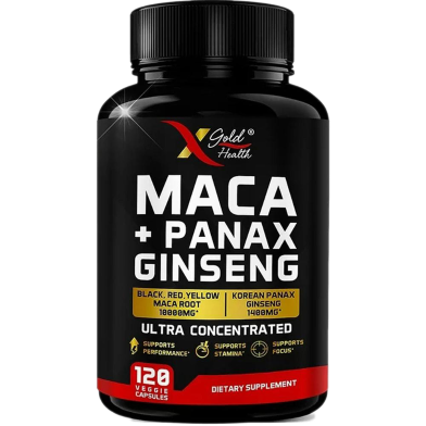 X Gold Health Maca PanaxGinseng Ultra Concentrated - 120 Capsules image