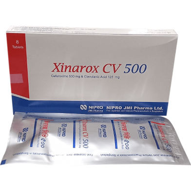 Xinarox Cv 500 mg, 125 mg Tablet 4'S Strip image