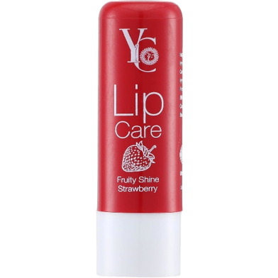 YC Lip Balm 3.8gm Fruity Shine Strawberry Lip Care With Vitamin E and Aloe Vera image