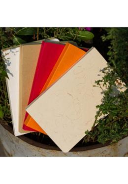 Tent Series Yellowish Page Hand Made Texture Grey, Kraft, Orange, Red and Texture White Cover Notebook 5-Pack image