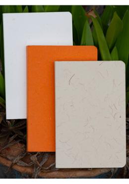 Tent Series Yellowish Page Hand Made Texture Grey, Orange and Texture White Cover Notebook 3-Pack image