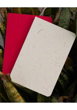 Tent Series Yellowish Page Hand Made Texture Grey and Red Cover Notebook 2-Pack image