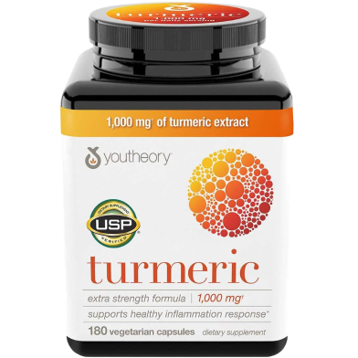 Youtheory Turmeric Extra Strength Formula Capsules 1,000 mg per Daily 180 Count image