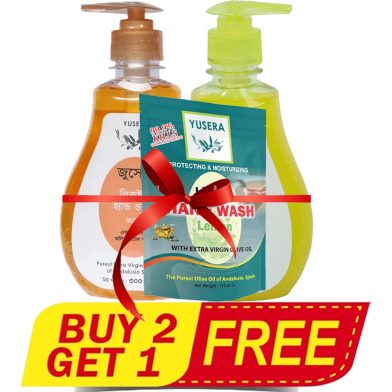 Yusera Hand Wash 300 ml Lemon Plus Orange (Buy 2 Get 1 Hand Wash Refill 170 ml Free) image