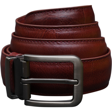 Zays Handcrafted Genuine Leather Belt For Men Dash Premium Quality Comma Adjustable Comma Stylish And Durable Vertical Bar Best Formal And Casual Leather Belt In Bangladesh Dash ZMB129 image