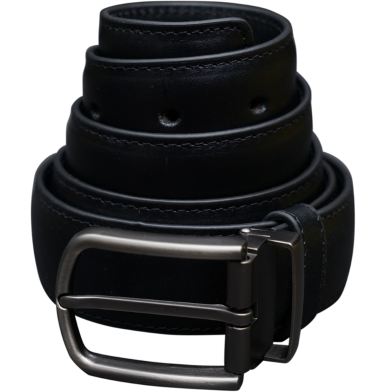Zays Handcrafted Genuine Leather Belt For Men Dash Premium Quality Comma Adjustable Comma Stylish And Durable Vertical Bar Best Formal And Casual Leather Belt In Bangladesh Dash ZMB134 image