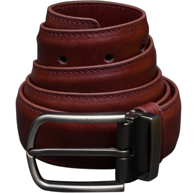 Zays Handcrafted Genuine Leather Belt For Men Dash Premium Quality Comma Adjustable Comma Stylish And Durable Vertical Bar Best Formal And Casual Leather Belt In Bangladesh Dash ZMB133 image