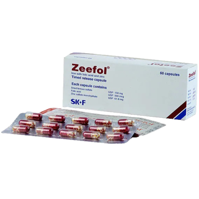 Zeefol TR 150 mg Plus 0. 5 - 15's Strip Capsule image