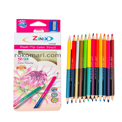 Zinix Dual Tip Color Pencil Set (12pcs 24 Colors) image