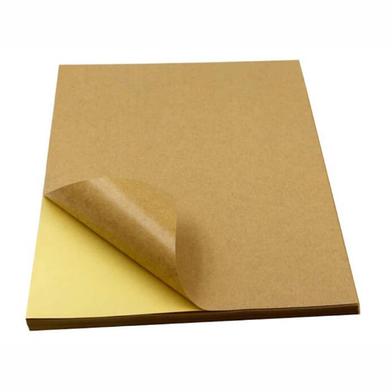 Brown kraft paper Self Adhesive Sticker- (A4 size - 50 Pcs) : Non