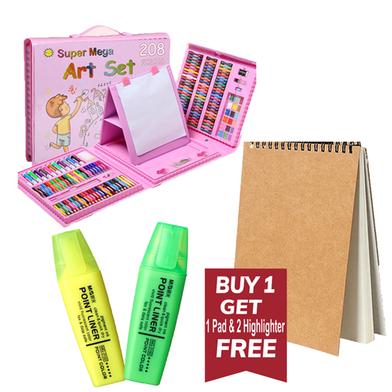  Buy 1 Super Mega Art Set 208Pc Get Handmade Drawing Pad and Highlighter Free image