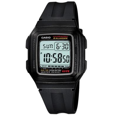 Casio Fiber Belt Dual Time Men Watch F 201WA 1ADF CASIO Watch Rokomari