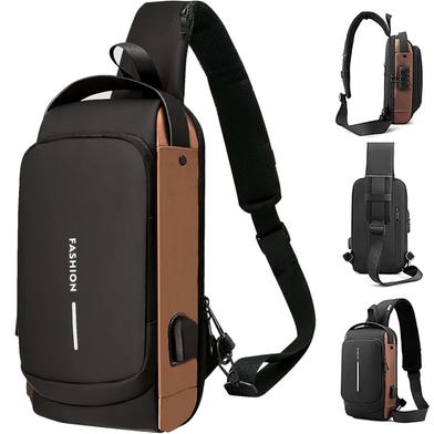 USB Charging Men Multifunction Chest Bag Anti theft Chest Bag with Password Lock with Adjustable Shoulde Crossbody Chest For Biker Bag 001 Fashion Rokomari