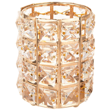  Crystal Makeup Storage Brush Holder Cosmetic Box Golden image