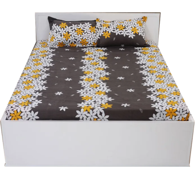  Double King Size Flat Bed Sheet Set 7.5 X 8.5 Feet With Two Pillow Covers image