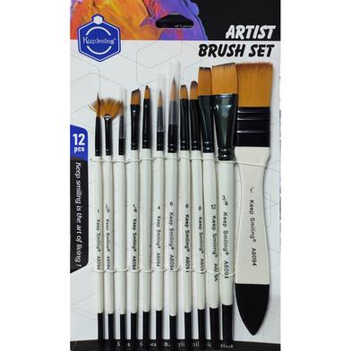  Keep Smiling Artist White Pearl Mix Brush Set of 12 (B-28) image