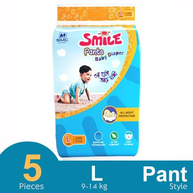  Smile Pant System Baby Diaper (Size-L) (9-14kg) (5Pcs) image