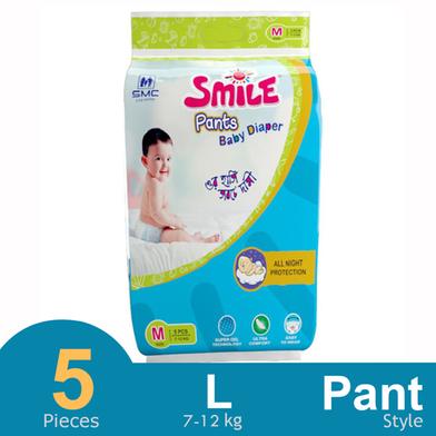  Smile Pant System Baby Diaper (Size-M) (7-12kg) (5Pcs) image