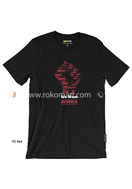 We Want Justice T-Shirt - L Size (Black Color) image