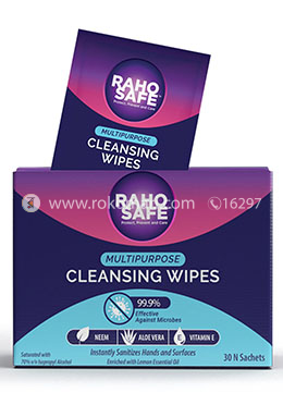 Raho Safe Multipurpose Cleaning Wipes-Pack Of 30 Pcs image