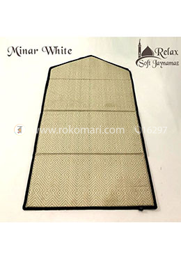 Minar Relax Foam Padded Jaynamaz - White Color image