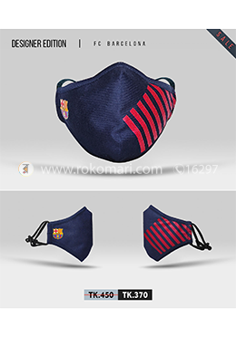 Fabrilife Premium 7 Layer FC Barcelona Designer Cotton Face Mask image